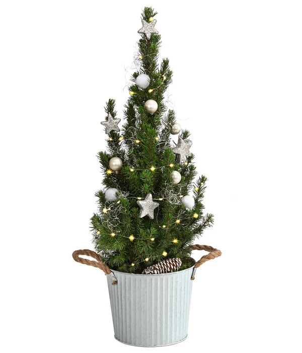 Geschmückter Weihnachtsbaum Linus, Mit Lichterkette, Ca. H50 Cm 3 Geschmückter Weihnachtsbaum Linus, Mit Lichterkette, Ca. H50 Cm