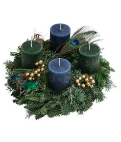 Adventskranz Peacock, Ca. Ø30/H16 Cm