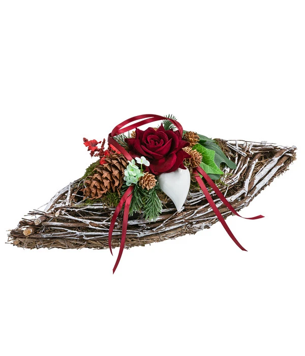 Grabgesteck Bristol, Oval, Rot, Ca. B40/H14/T14 Cm 3 Grabgesteck Bristol, Oval, Rot, Ca. B40/H14/T14 Cm