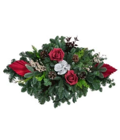 Grabbukett, Oval, Rot, Ca. B60/H15/T30 Cm