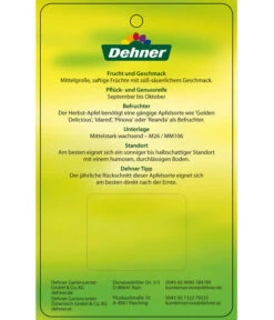 Herbstapfel 'Rebella' -Elho Verkäufe 7737075 HerbstapfelRebella Etikett 2