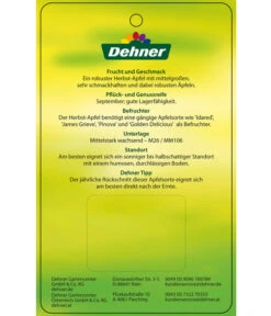 Herbstapfel 'Rubinola' -Elho Verkäufe 7747165 HerbstapfelRubinola Etikett 2